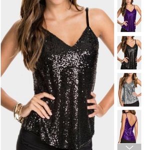 Black sequin tank top
